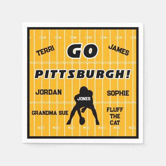 Guardanapo De Papel Pittsburgh Futebol Family Paper Napkin (Frente)