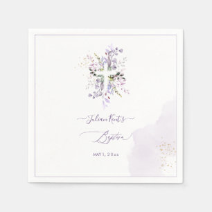 Guardanapo De Papel PixDezines H2 Lilás Roxo Eucalipto Batismo