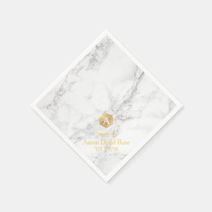 Guardanapo De Papel PixDezines Marble+Honeycomb, Faux Dourado Mitzvah