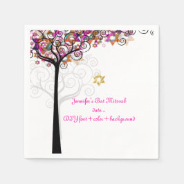 Guardanapo De Papel PixDezines TREE OF LIFE/BAT MITZVAH/PINK