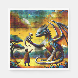 Guardanapo De Papel pixelated image of a dragon trainer