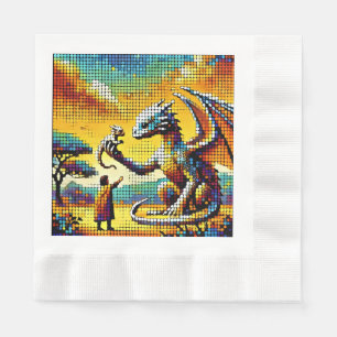 Guardanapo De Papel pixelated image of a dragon trainer