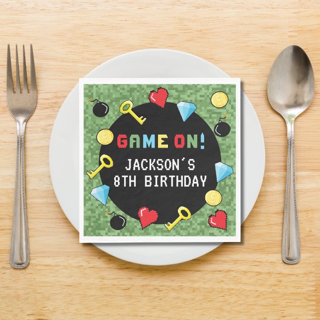 Guardanapo De Papel Pixels Arcade Jogo Nível Superior Aniversário de c (Criador carregado)