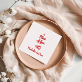 Guardanapo De Papel Pizza 1rua Fatia Desenhada De Festa de aniversário