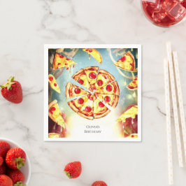 Guardanapo De Papel Pizza de Crianças Magnéticas - Aniversário