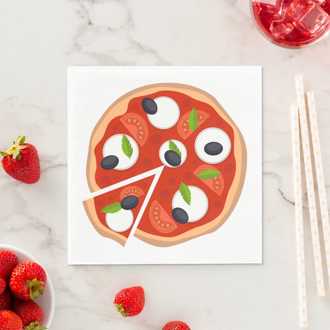 Guardanapo De Papel Pizza de Mozzarella com Tomate e Manjericão (Criador carregado)