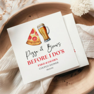Guardanapo De Papel Pizza e Cervejas Antes do Chá de Casal