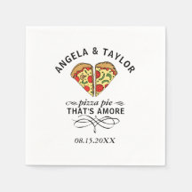 Pizza Love Trendy Weding Monograma Data