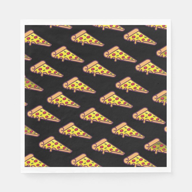 Guardanapo De Papel Pizza Party Birthday Decor | Fun Pizza Slice Theme (Frente)