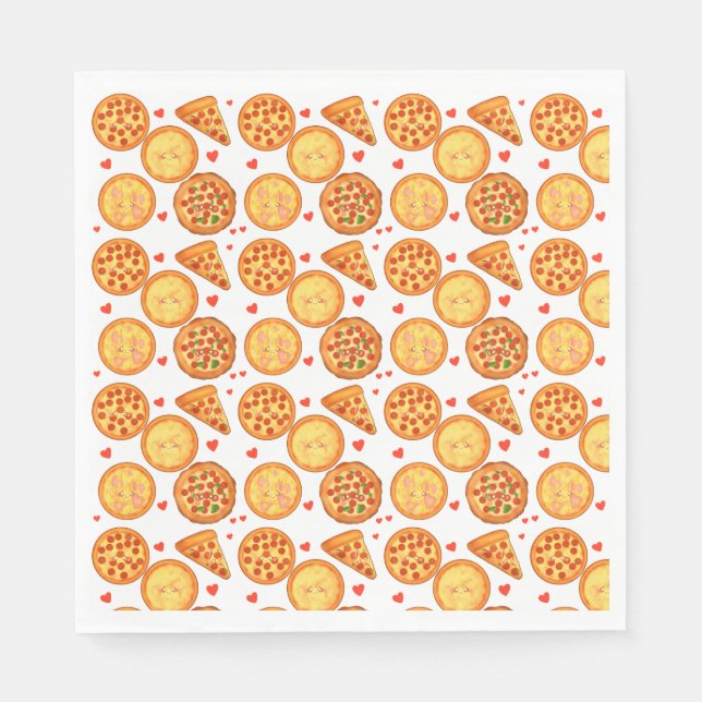 Guardanapo De Papel Pizza Peperroni, Queijo e Margherita (Frente)