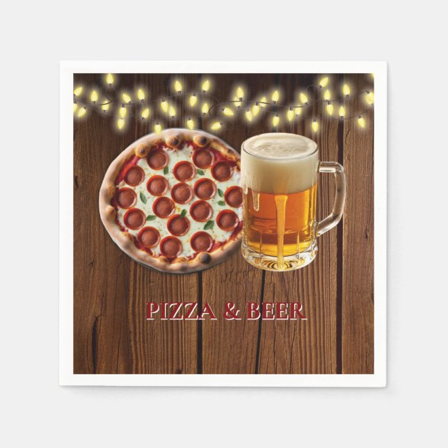 Guardanapo De Papel Pizza russa e Chá de fraldas de cerveja (Frente)