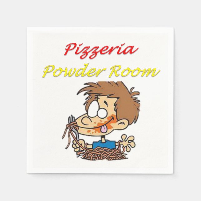 Guardanapo De Papel Pizzeria Powder Room Paper Napkins (Frente)