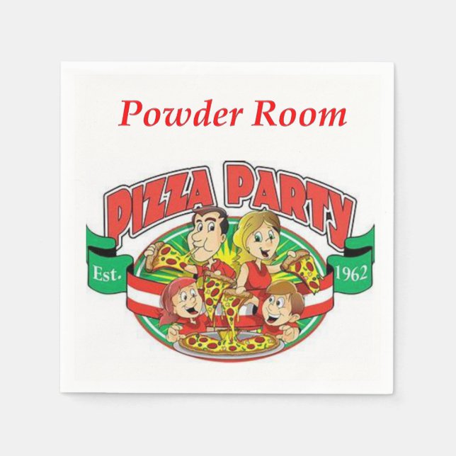 Guardanapo De Papel Pizzeria Powder Room Paper Napkins (Frente)