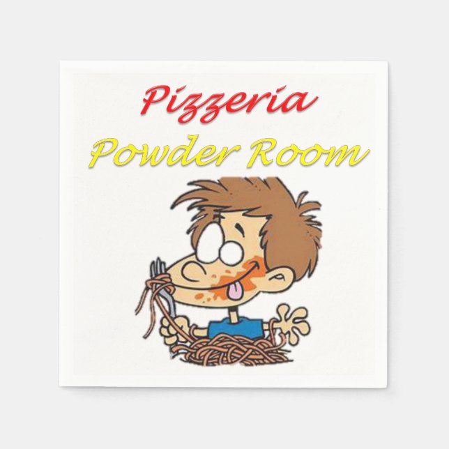 Guardanapo De Papel Pizzeria Powder Room Paper Napkins (Frente)