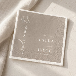 Guardanapo De Papel Placa de Boas-Vindas para Casamento Simples e Neut