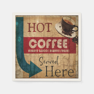 Guardanapo De Papel Placa de café vintage em forma de letreiro