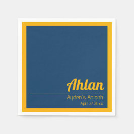 Guardanapo De Papel Placa de cor sólida amarela azul, Chá de fraldas A