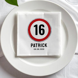 Guardanapo De Papel Placa de Limite de Velocidade de 16 Anos - QUALQUE