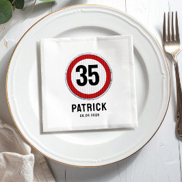 Guardanapo De Papel Placa de limite de velocidade de 35 anos - QUALQUE