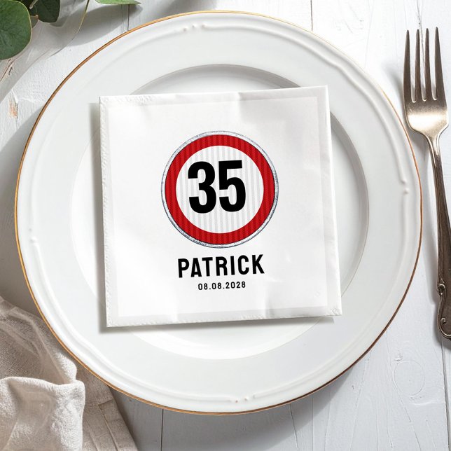 Guardanapo De Papel Placa de limite de velocidade de 35 anos - QUALQUE (Criador carregado)