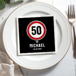 Guardanapo De Papel Placa de Limite de Velocidade de 50º Aniversário -