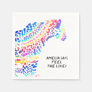 Guardanapo De Papel Placa de papel colorida do partido Rainbow Jaguar