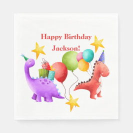 Guardanapo De Papel Placas de Aniversário do Dinossaur