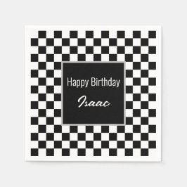 Guardanapo De Papel Placas de papel com verificação a preto personaliz