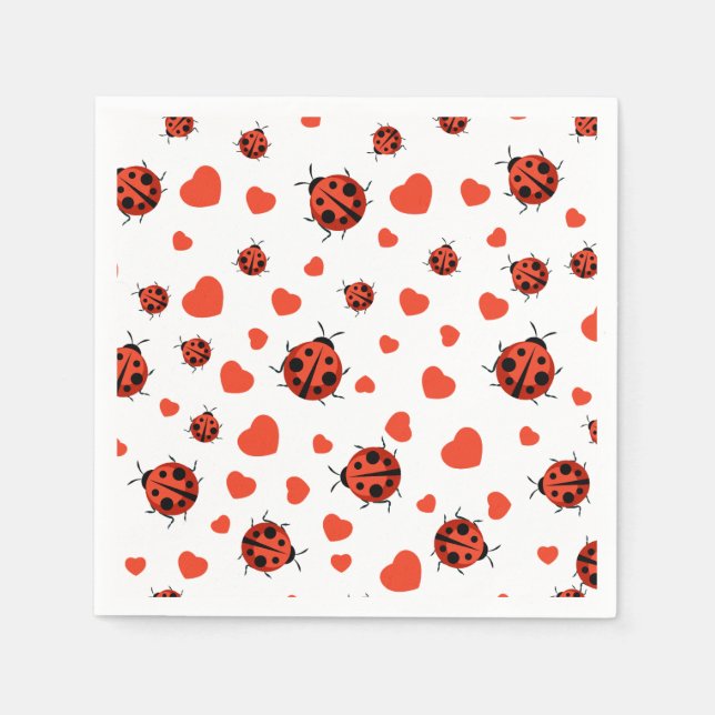 Guardanapo De Papel Placas de Papel Ladybug Vermelhas (Frente)