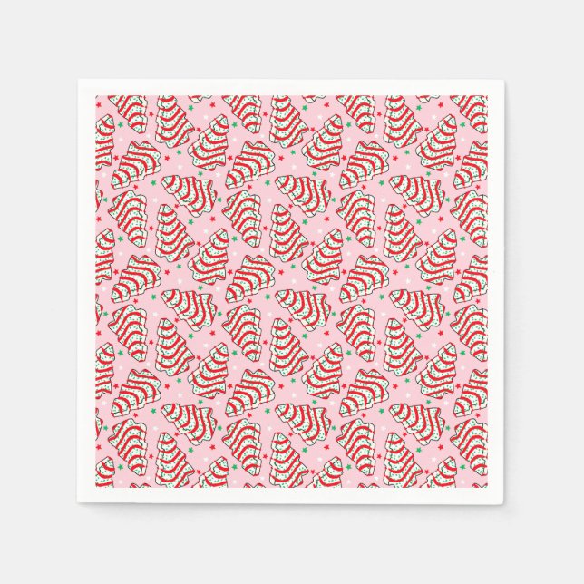 Guardanapo De Papel Placas de papel para bolos de árvores de Natal (Frente)