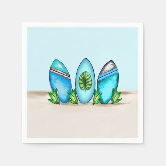 Guardanapo De Papel Placas surf retrais (Frente)