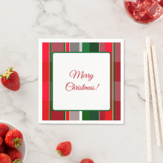 Guardanapo De Papel Plaid Christmas Napkins