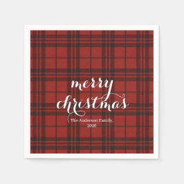 Guardanapo De Papel Plaid Clássico Feliz Natal Festivo -