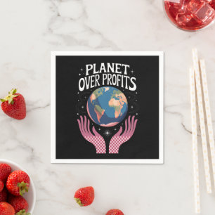 Guardanapo De Papel Planeta Acima dos Lucros Mudança Climática da Terr
