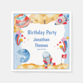 Guardanapo De Papel Planetas Astronautas Vermelhos Azuis do Exterior