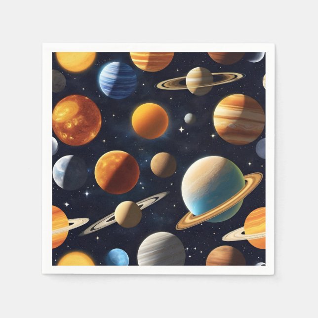 Guardanapo De Papel Planetas espaciais externos 2 (Frente)