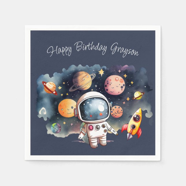 Guardanapo De Papel Planetas Externos Azul (Frente)