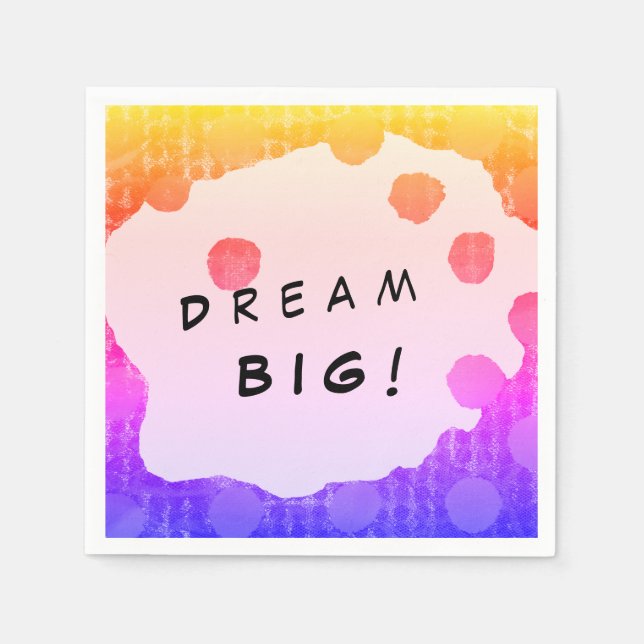 Guardanapo De Papel Plano de design de DREAM BIG ou estudante (Frente)