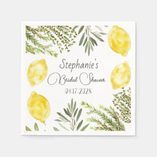 Guardanapo De Papel Plantas Botânicas Limões Chá de panela de Aquarela