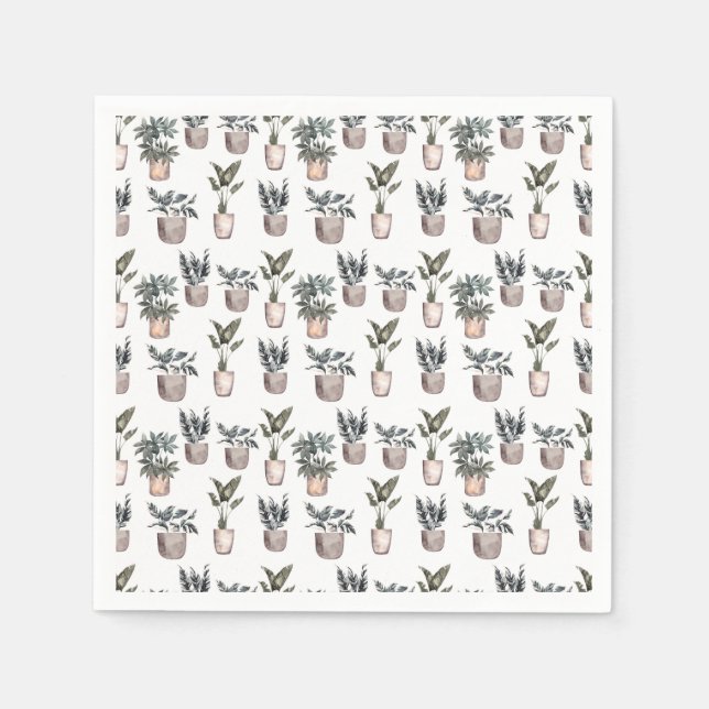 Guardanapo De Papel Plantas Potentes Em Branco (Frente)