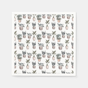 Guardanapo De Papel Plantas Vedadas Em Branco