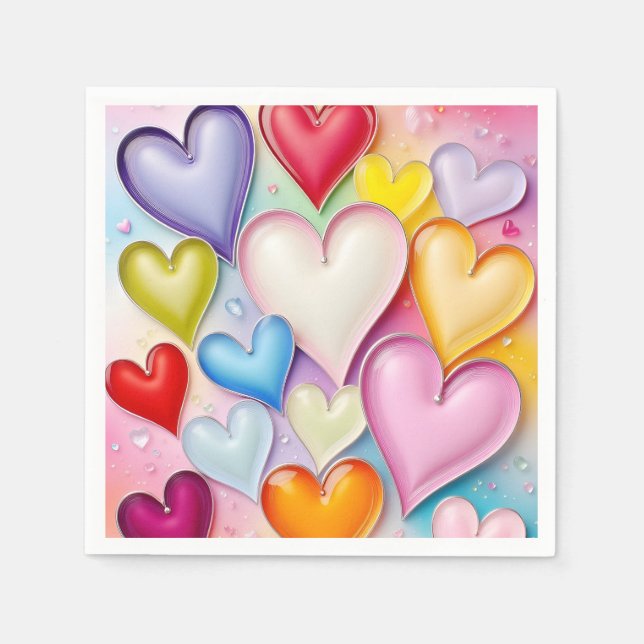 Guardanapo De Papel Playful Hearts (Frente)