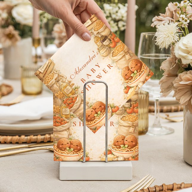 Guardanapo De Papel Playful Little Meatball Baby Shower (Criador carregado)