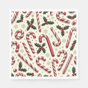 Guardanapo De Papel Pleasures De Pepperminta: Holly & Candy Cane Nap D