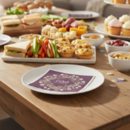 Guardanapo De Papel Plum Floral Wreath 60th Birthday Paper Napkins