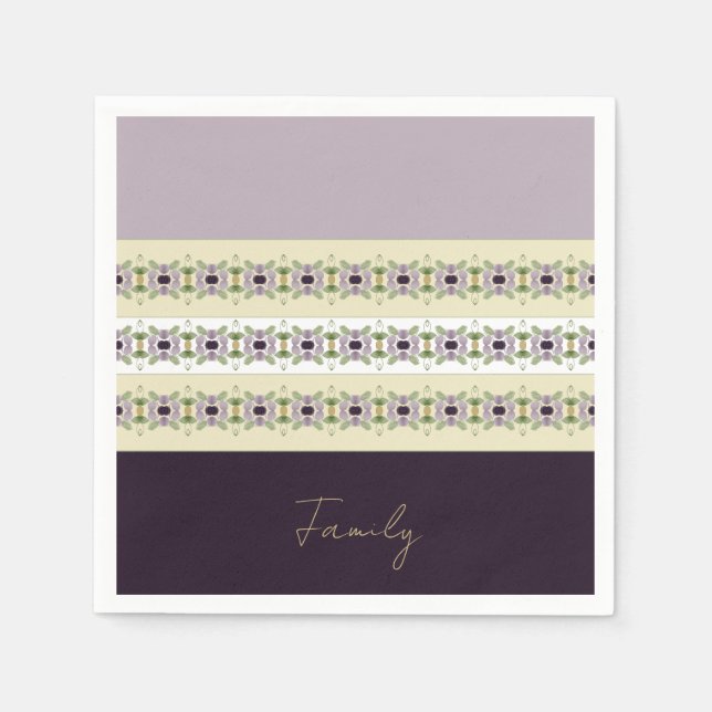 Guardanapo De Papel Plum Mauve e Beige (Frente)