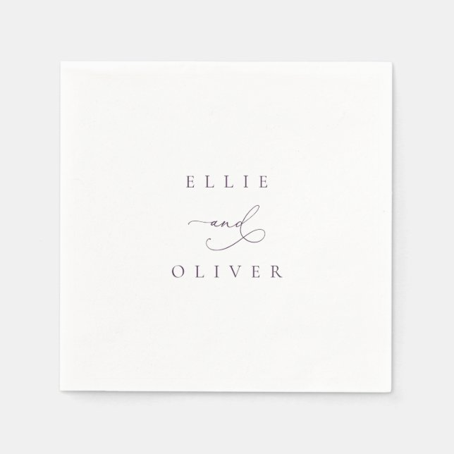 Guardanapo De Papel Plum Purple Boho Casamento Moderno Cocktail II (Frente)