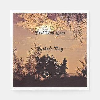 Guardanapo De Papel Plum Watercolor - Árvores de cenários sunset Melho