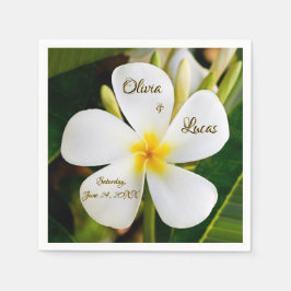 Guardanapo De Papel Plumeria Branca Tropical - Novos Começos - Casamen