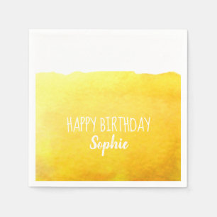 Guardanapo De Papel Pobre Feliz Aniversário Amarelo personalizado